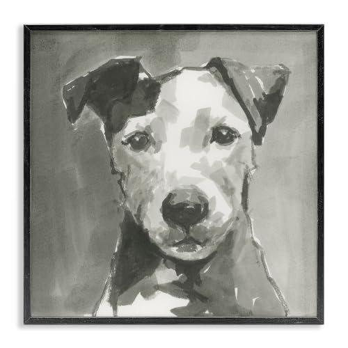 Quiet Dog Portrait, 24 x 24 Inch Framed Giclée Print