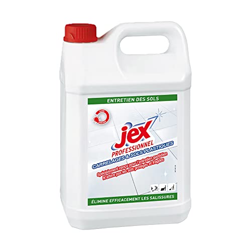 JEX - Nettoyant Sol Carrelages & Sols Plastiques - Nettoie Sans Abîmer au Quotidien - Formule Sans Rinçage - Fabrication Française - 5 Litres