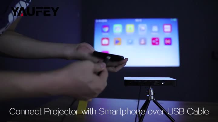 yaufey Mini Projector, Portable Wireless DLP Projector for Home