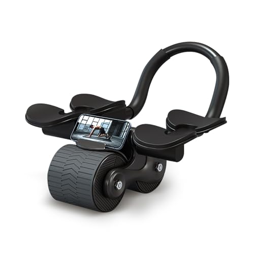 XAGYL New AB Roller Wheel with Elbow Support Automatic & Non-Slip Grip for Extra Stability, Rebound Abdominal Exercise Wheel Roller with Phone Holder & 2 Wheels for Core Work Out Fitness