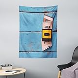 ABAKUHAUS Indie Wandteppich & Tagesdecke, Vintage-Kassetten, aus Weiches Mikrofaser Stoff Dreck abweichender Digitaldruck, 110 x 150 cm, Mehrfarbig