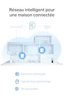 TP-Link Deco WiFi 6 Mesh AX1500Mbps Deco X1500(2-Pack), Système WiFi 6 pour Toute la Maison, Couverture de 360㎡, Installation Facile, Contrôle Parental, Compatible avec Toutes Les Box Fibre