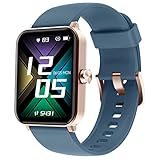 HUAKUA Smartwatch für Damen und Herren,1.69 Zoll HD-Touch Screen Fitnessuhr mit SpO2-Überwachung Pulsuhr Schlafmonitor Schrittzähler Uhr Multi Trainingsmodi für Android iOS (Blau)