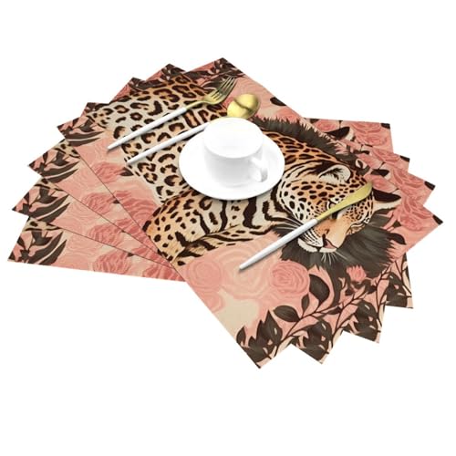 Set de table léopard PVC 45x30 cm lavable et résistant - 5