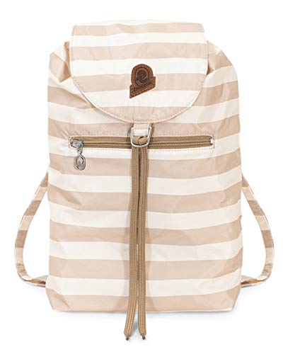 Invicta Backpack, VINTAGE HERITAGE; Minisac Drawstring Backpack, Casual Daypack, Unisex, One Size 8 LT, For Day Trips & Free Time, with Hip-Belt, packable, Italian Design, bicolor beige/white