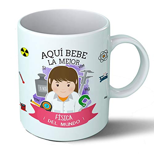Planetacase - Taza fisica - Regalo Original - Cerámica 330 mL - Taza Desayuno Apta para Microondas y Lavavajillas - fisicos - Resistente a Lavados