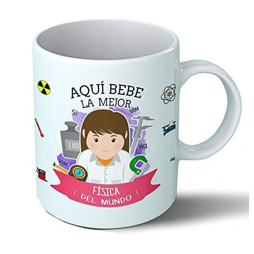 Planetacase - Taza fisica - Regalo Original - Cerámica 330 mL - Taza Desayuno Apta para Microondas y Lavavajillas - fisicos - Resistente a Lavados