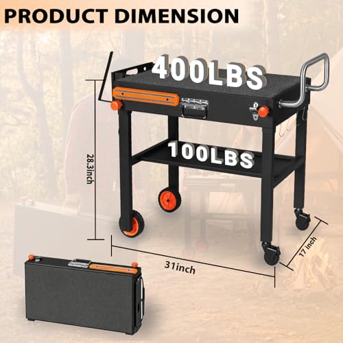Image of Foldable Heavy-Duty Grill Cart, Blackstone Stand Compatible with Blackstone 17 /22 inchGriddle, Grill Table Designed for Outdoor and BBQ Enthusiasts, Easy to Move, Ideal for Camping and Backyard Party