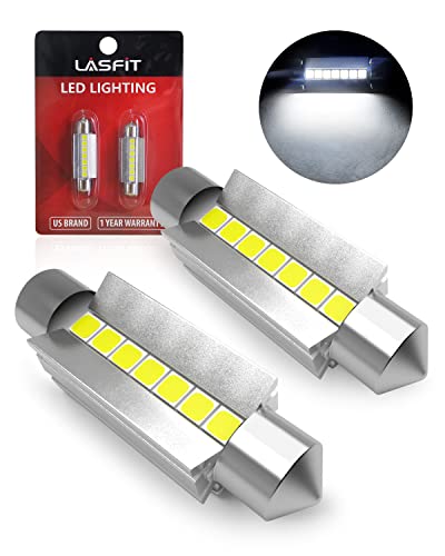 LASFIT Super Bright 42MM LED Festoon 41MM 211-2 578 212-2 LED Use for Dome Map Door Interior Door Trunk Glove Box Lights 6000K White Light Upgraded(2pcs)