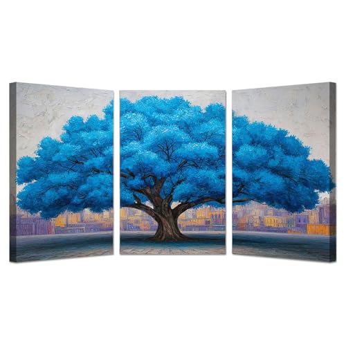 Tableau Paysage Hivernal bleu abstrait pour une atmosphère sereine à la maison