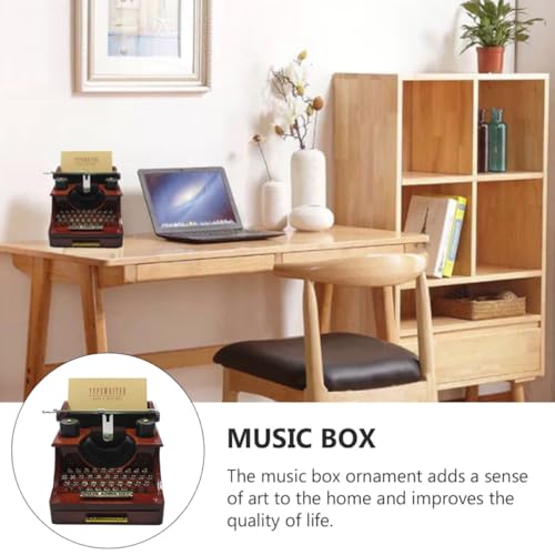 Caja retro en forma de máquina de escribir SHINEOFI con música para hogar 6