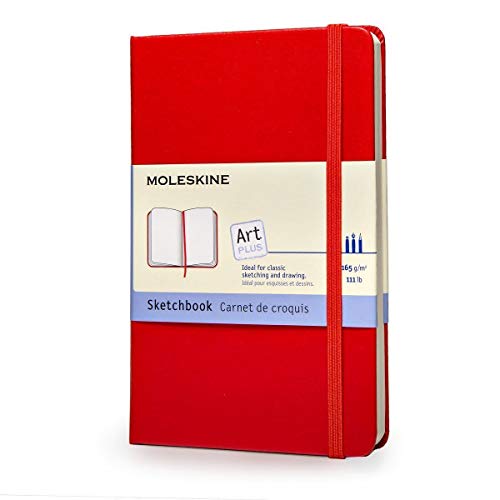 Moleskine Sketchbook Pocket rouge avec couverture rigide pour le dessin