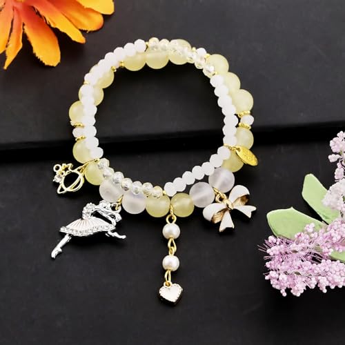 Image of Ballerina Bracelet Dance Recital Bracelet Ballerina Blue Bracelet Cute Ballerina Dance Beaded Bracelet Ballerina Friendship Bracelets Ballerina Party Jewellery