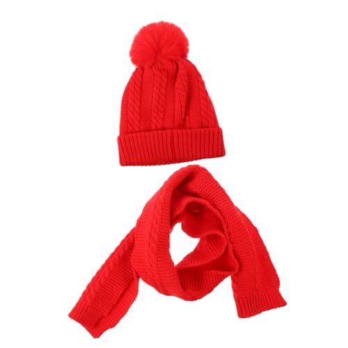 VANZACK Warm Children's Knit Hat Scarf Set Stylish Wool Yarn Neck Warmer for Daily Outdoor Use