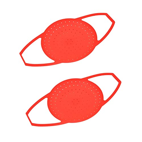 Luxshiny Vegetable Steamer Basket 2Pcs Poignée Rouge Pliante Alimentaires Économiser des Paniers De Fruits De pour Cuiseurs De Rinçage De À La en Silicone - S Veggie Steamer