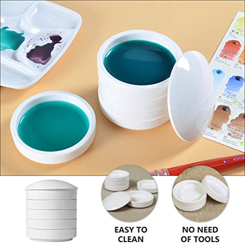 Paletas redondas de porcelana acuarela para pintar en talleres artísticos y escritorios de casa 4