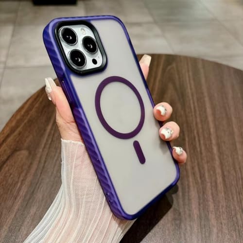 Coque antichoc iPhone 15 Pro violette anti-rayures pour charge sans fil