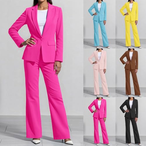 Traje de dos piezas ajustado con blazer de manga larga mujer 2