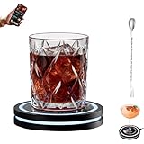 Smart Coaster Cocktail Maker, 2026 New Portable Smart Coaster 2.0 Cocktail Machine, Interactive Lighting with Built-in Smart Sensing Tech for Home Party Mat Bar Club Drink (Black)