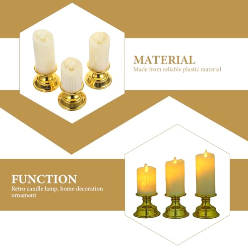 Velas sin Llama a Pilas Luces LED Decorativas Grandes Candelabros Vintage Ventana 3