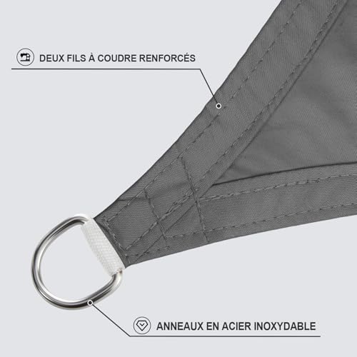 Voile d'ombrage imperméable Sunnylaxx 3x5m grand format pour extérieur