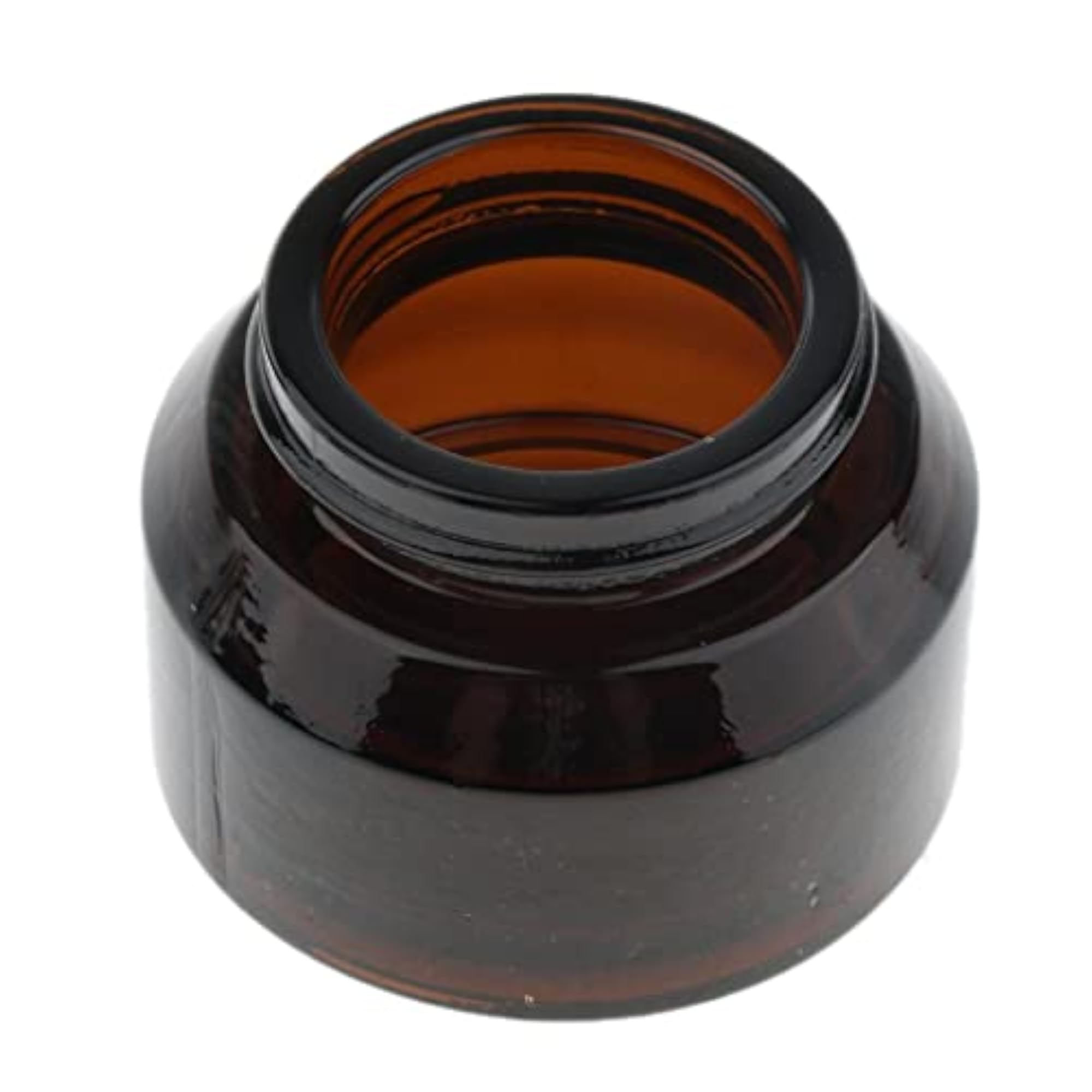 6 Pieces Refillable Glass Amber Cream Empty Lip Balm Container Jars 30g