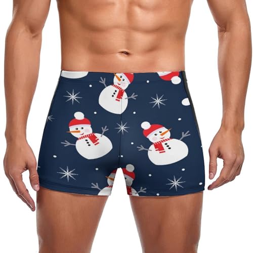 Slip de bain Bonhomme de Neige pour homme, short et boxer de natation confortable