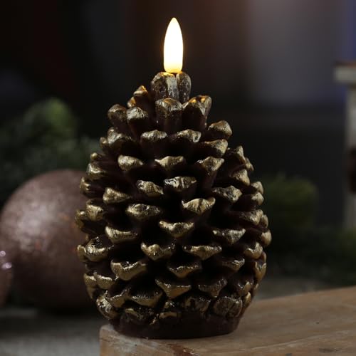 MARELIDA LED Kerze Tannenzapfen Echtwachs Weihnachtskerze...