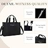 Chase Chic Canvas Handtasche Damen,14 Zoll Umhängetasche Tote Bag,Shopper Tasche mit Reißverschluss Mehrfachtasche Crossbody Bag für Arbeit/Reisen/Schule,Schwarz #2