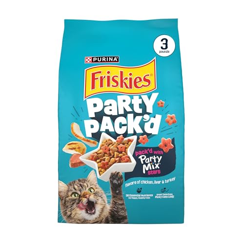 Purina Friskies PartyPackdwithFlavors ofChicken Liver and Turkey CrunchyDryCat Food - 3 lb. Bag