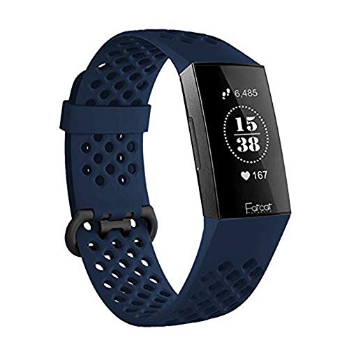 FatcatBand Kompatible mit Armband Fitbit Charge 3/Charge 4,Klassisch Verstellbares Ersatz weiches Silikon Sporty Wrist Strap Band Armbanduhr Uhrenarmband Schlaufe Armbänder für Charge 3 Smartwatch Cover