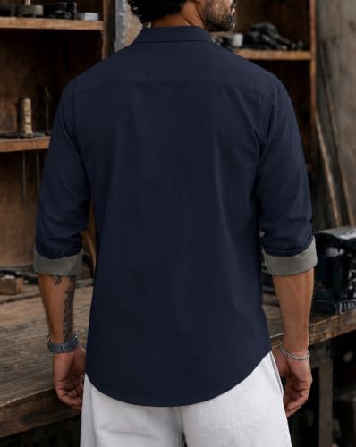 Image of Noble Monk Men's Full Sleeve Shirt | Casual Shirt for Men | Stylish Cotton Blend | Comfortable Everyday Wear | Button Down Clothing | Travel & Outdoor Apparel