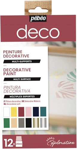 Pébéo Vitrea 160 Exploration Set de Peinture sur Verre pour Décoration, Coloris Assortis, 12 Flacons de 20 ML