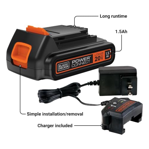 BLACK+DECKER 20V MAX* POWERCONNECT 1.5Ah Lithium Ion Battery + Charger (LBXR20CK) - image 2