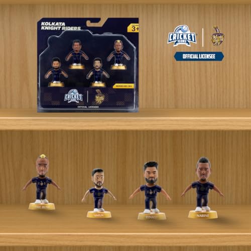 Image of Action Figure, IPL Edition 360 Rotatable Head, Cricket Player for Fans & Collectors (Kolkata Knight Riders Pack of 4)