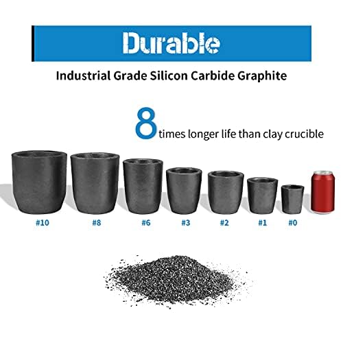 GongYi #6 (13.2lbs-6kg) Clay Graphite Crucible for Metal Melting Casting Refining Gold Silver Copper Brass Aluminum
