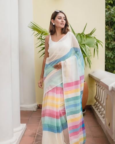 Sari 13287 superbe tissu en coton doux premium avec motif imprimé numérique unique - 2