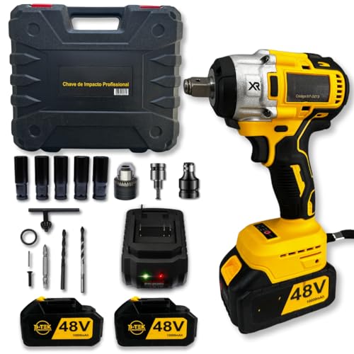 Chave de Impacto 48V com Baterias de Lítio de Longa Duração - Alta Potência e Desempenho Profissiona