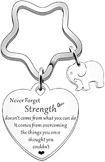 SDOFY Elephant Gifts for Women Inspirational Gifts for Women Elephant Keyring Gifts Friendship Birthday Graduation Gifts Strength Doesn't Come from What You Can Do