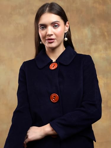 Image of KOTTY Womens Cotton Blend Standard Length Elegant Style Coat - Classic Style with Modern Detailing