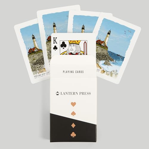 Lantern Press Portland Head Lighthouse, Naipes Poker 52 miniatura 6
