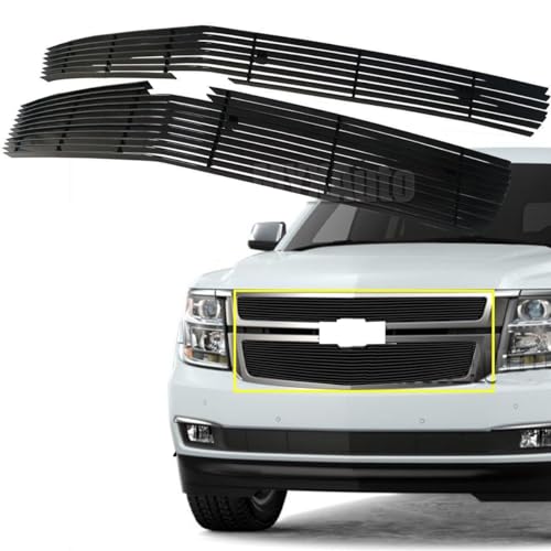 Black Front Grille Grille Fits Chevy Suburban Tahoe 2015-2020 (For