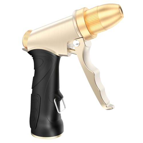 Qxiaozhan Garden Hose Nozzle Heavy Duty, Metal Hose Sprayer Nozzle with High Pressure, Adjustable...