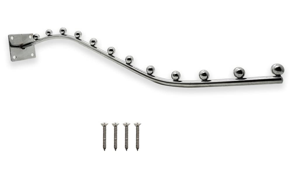 ROLLYWARE ® Stainless Steel Wall Mount Hook Hanger for Hanging Clothe, Showroom, Shop, Supermarket, Wardrobe Shop/Boutique/Showroom/Clothes/Kitchen (7 BALL HOOK PACK of 4)