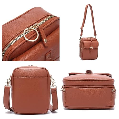 Forcipower Crossbody Leather Bag, Collaboraten1 Crossbody Leather Bag for Women, Large Capacity Mini Crossbodys Bags2