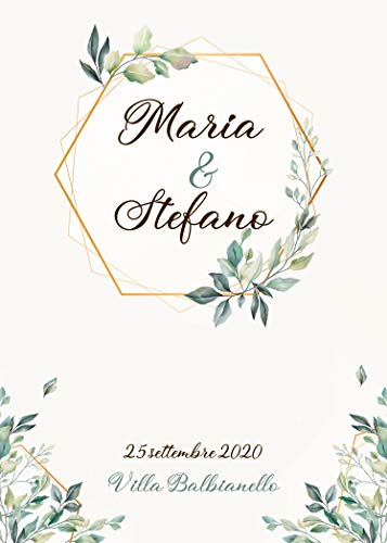 Libretti cerimonia matrimonio nozze personalizzati greenery 10 pz