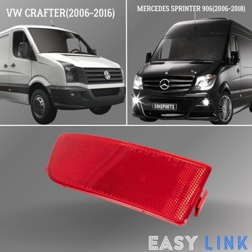 Easy Link Reflektor Links Stoßstange Rückstrahler Kompatibel mit Mercedes Sprinter 906 W906 VW Crafter 9068260040 A9068260040 2E0945105 68012887AA