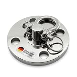 aerobis® Drehanker Deckenhaken schwerlast drehbar - Wandanker & Deckenanker aus Edelstahl mit drehender Öse, inkl. 4 Edelstahl-Spreizdübeln für Beton, Platte und Schäkel geprüft bis 1300 kg