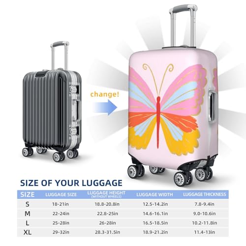 Butterfly Cheerful Aesthetic Minimalist Elastic Travel Luggage Covers Dustproof Scratch-Resistant Suitcase Protector Fit 22-24 Inch4