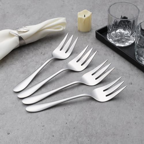 Stainless Steel Serving Forks, E-far 4-Piece Metal Hostess Serving Utensils Set for Meat Catering Buffet Party Kitchen Restaurant, Non-toxic & Dishwasher Safe by E-far - Used condition - Image 7